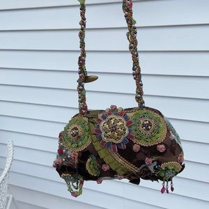 Mary Frances Embroidered Hard Clutch Bag